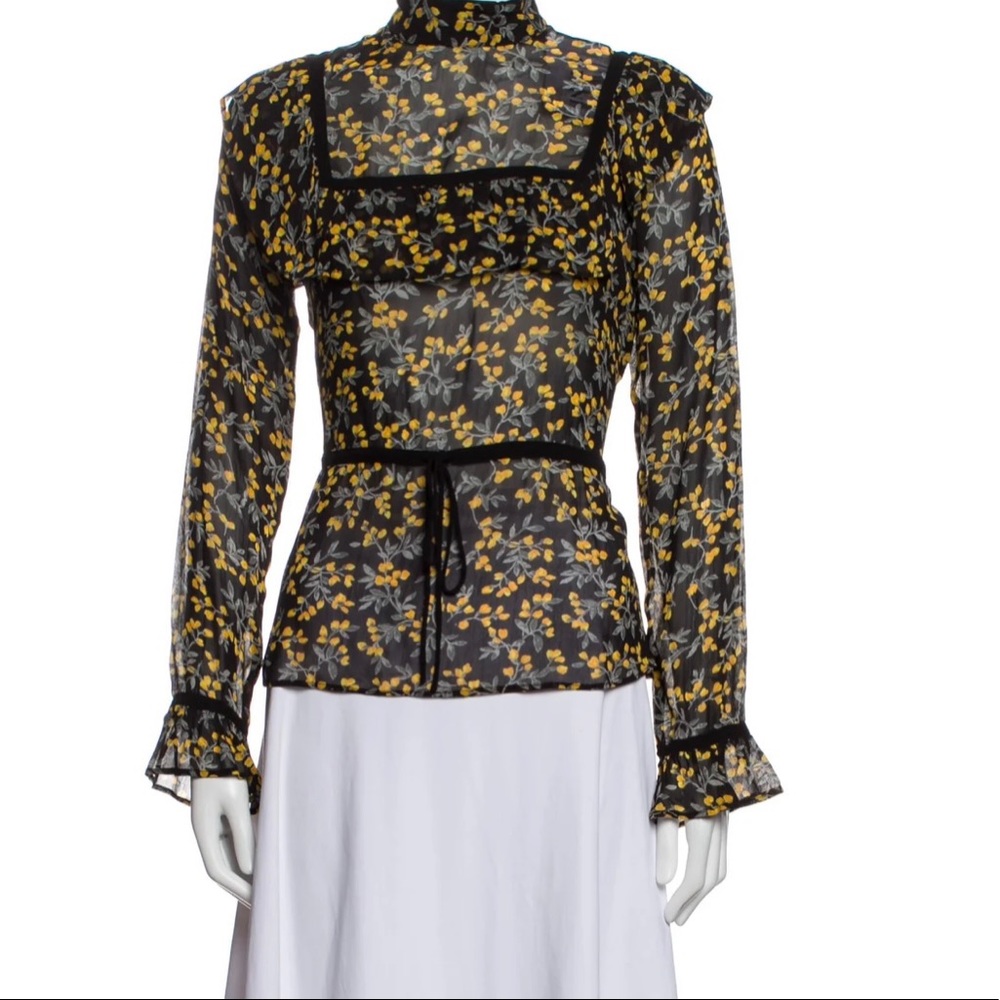 GANNI FLORAL TOP